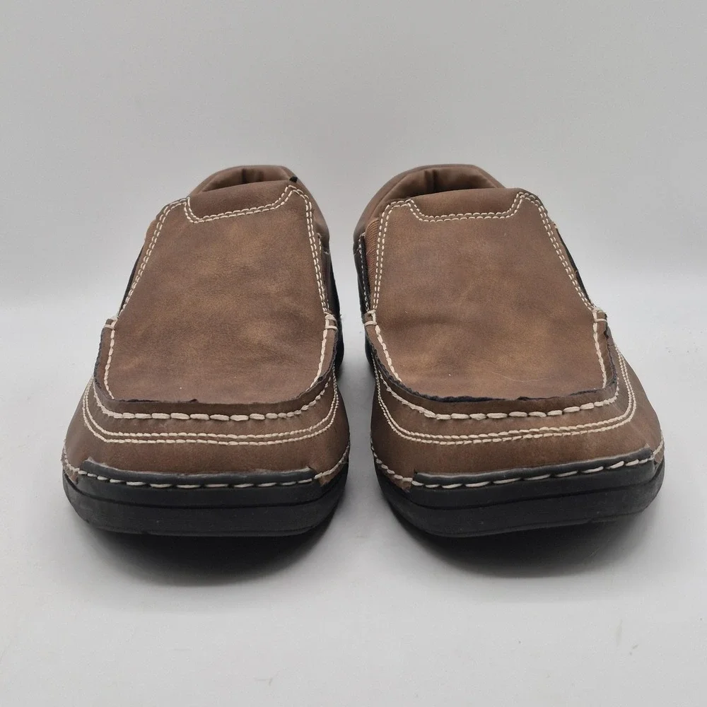 IZOD Shoes Mens Size 10 Brown Charlie Memory Foam Slip On Loafers Casual Comfort